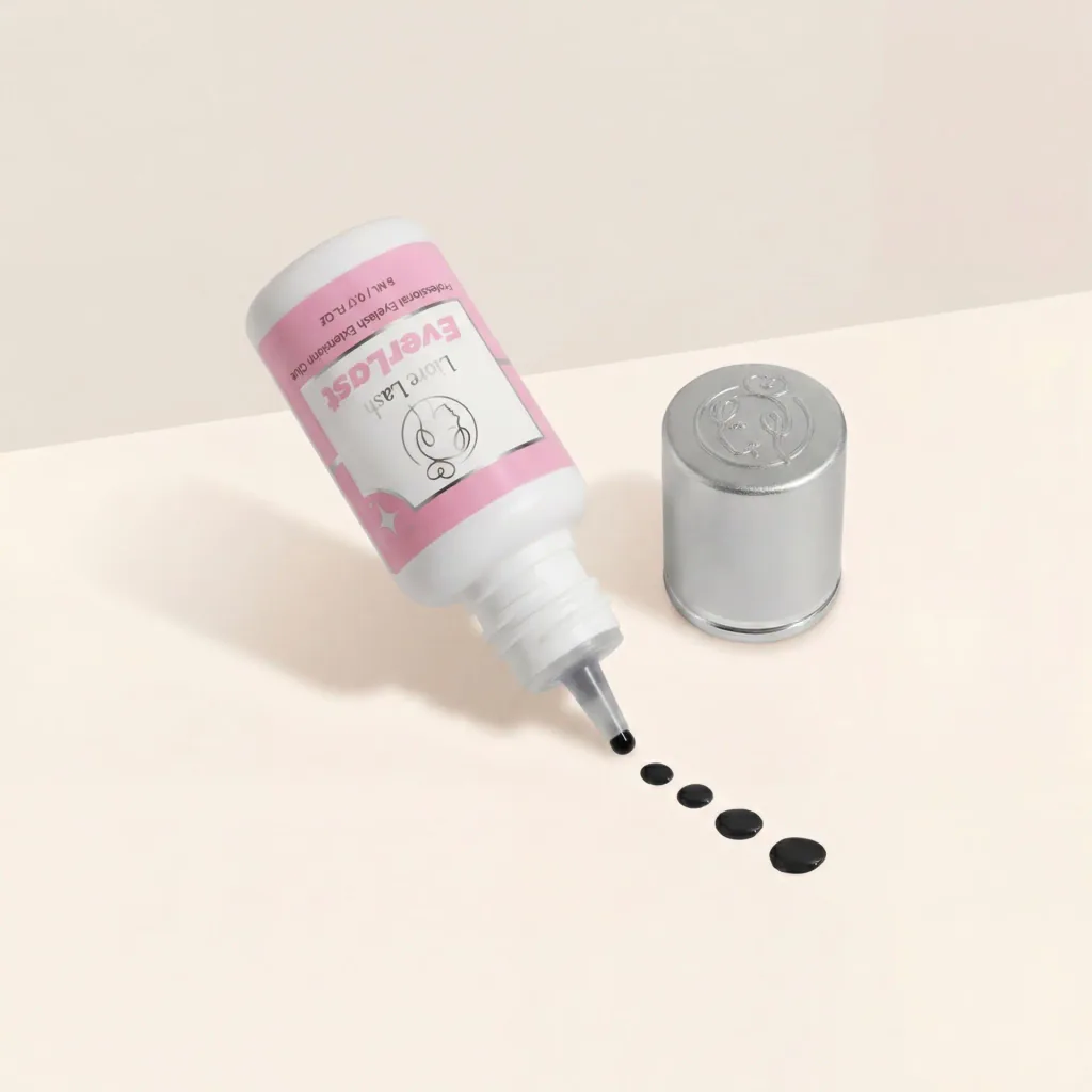 Extra starker Wimpernverlängerungs-Kleber Liore Lash – 0,5–1 Sek. Schnelltrocknend Lash-Kleber, Bis zu 10 Wochen Haltbarkeit, Schwarzer Profi-Kleber für Classic & Volume Wimpern, 5 ml