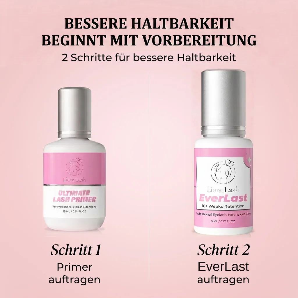 Extra starker Wimpernverlängerungs-Kleber Liore Lash – 0,5–1 Sek. Schnelltrocknend Lash-Kleber, Bis zu 10 Wochen Haltbarkeit, Schwarzer Profi-Kleber für Classic & Volume Wimpern, 5 ml