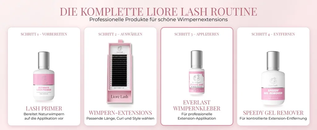 Extra starker Wimpernverlängerungs-Kleber Liore Lash – 0,5–1 Sek. Schnelltrocknend Lash-Kleber, Bis zu 10 Wochen Haltbarkeit, Schwarzer Profi-Kleber für Classic & Volume Wimpern, 5 ml