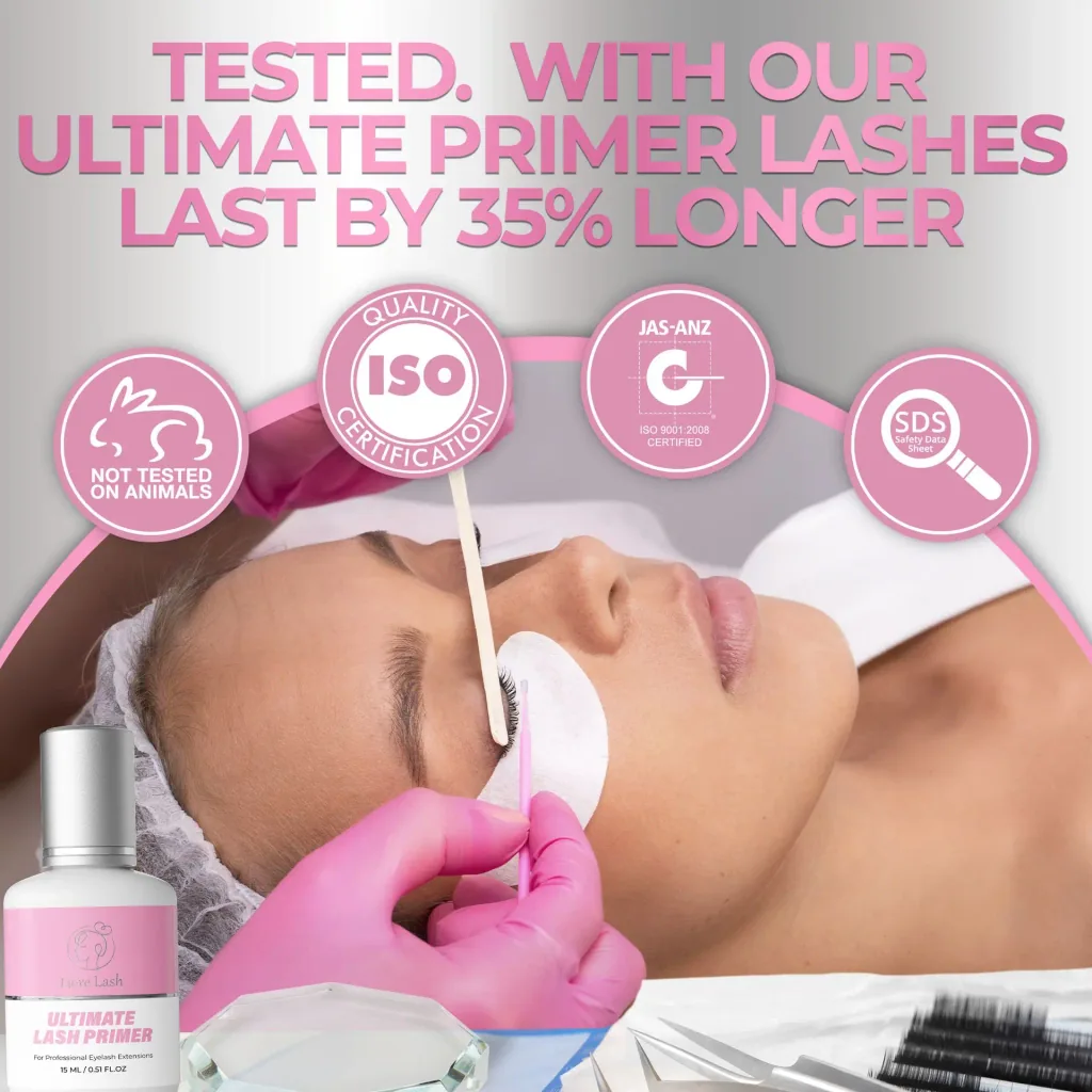 Wimpernverlängerungs-Primer – Liore Lash Profi-Wimpern-Vorbereitung, Bis zu 35 % längere Haltbarkeit, Entfernt Öle & Rückstände, Vorbehandlung für Wimpernverlängerungen, 15 ml