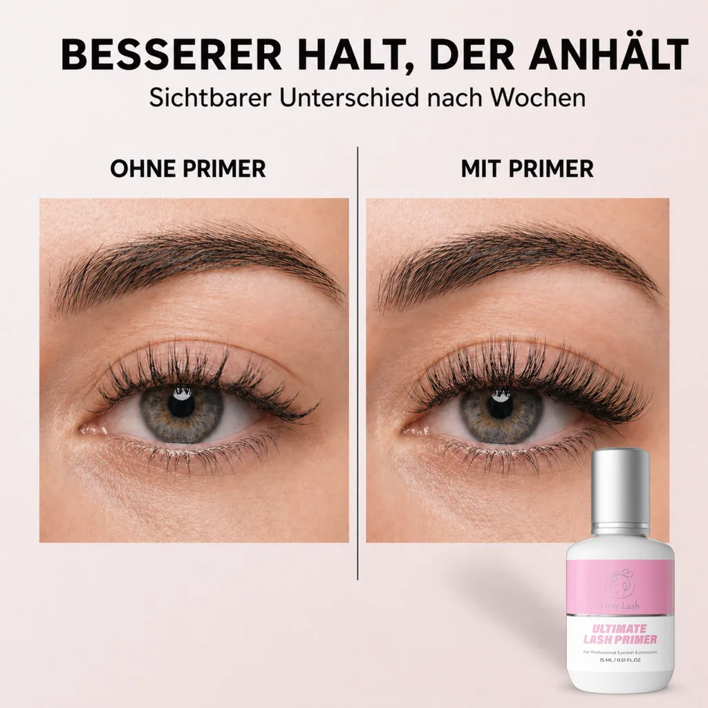 Wimpernverlängerungs-Primer – Liore Lash Profi-Wimpern-Vorbereitung, Bis zu 35 % längere Haltbarkeit, Entfernt Öle & Rückstände, Vorbehandlung für Wimpernverlängerungen, 15 ml
