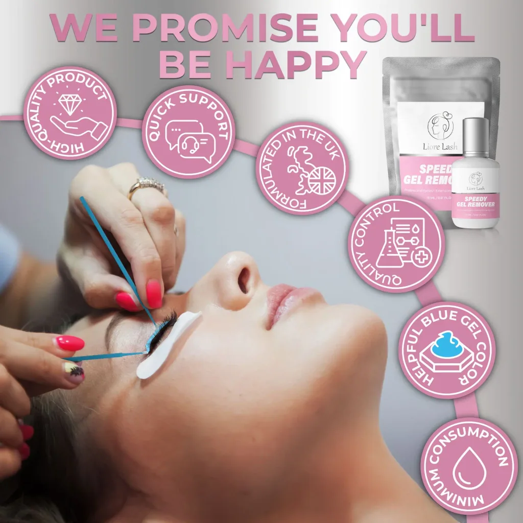 Wimpernverlängerungs-Gel-Remover – Liore Lash Schneller Remover, Schnelle Entfernung von Wimpernkleber in 60 Sekunden, Professionelle Gel-Formel für Wimpernverlängerungen, 15 ml
