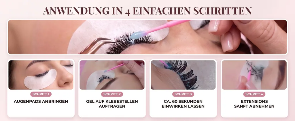 Wimpernverlängerungs-Gel-Remover – Liore Lash Schneller Remover, Schnelle Entfernung von Wimpernkleber in 60 Sekunden, Professionelle Gel-Formel für Wimpernverlängerungen, 15 ml