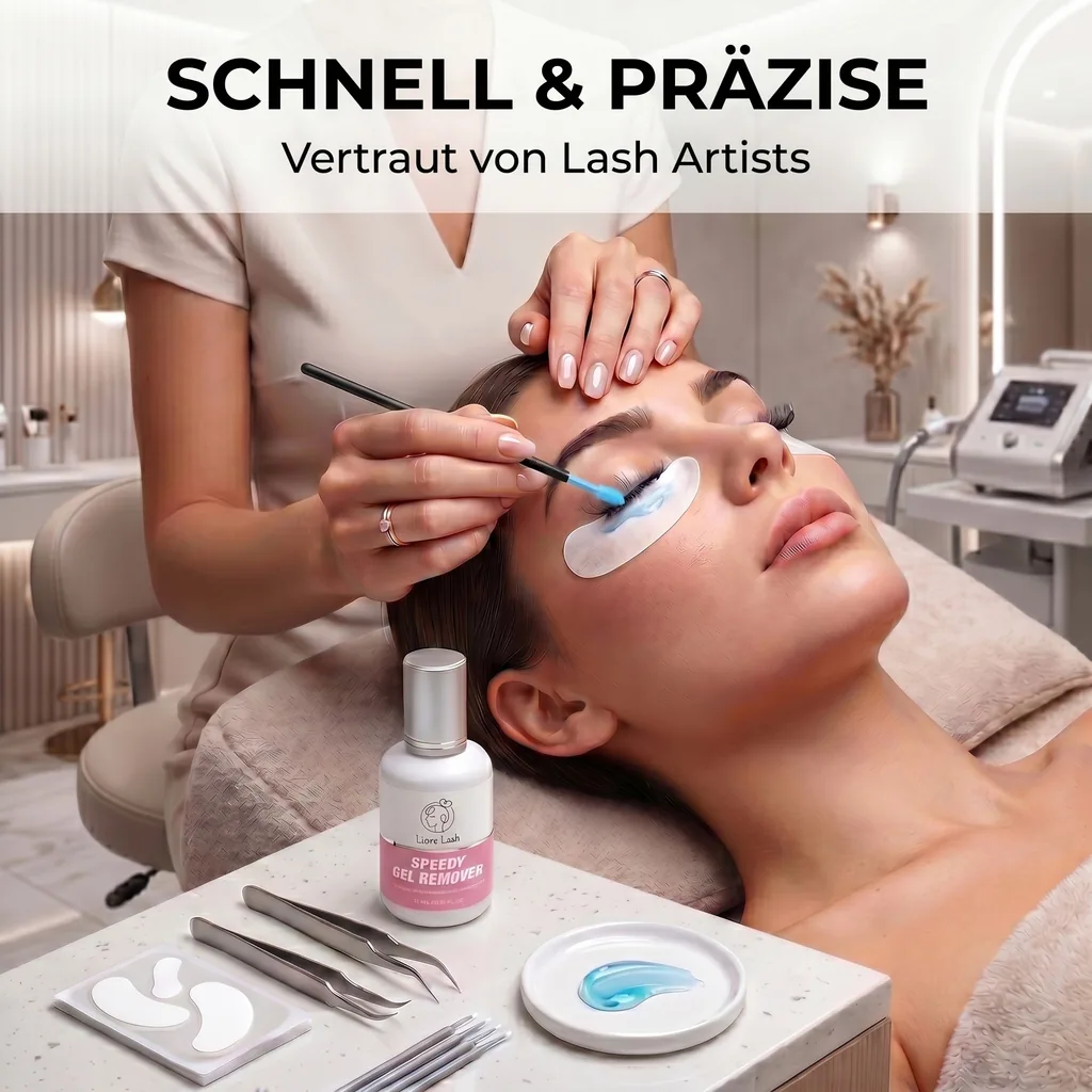 Wimpernverlängerungs-Gel-Remover – Liore Lash Schneller Remover, Schnelle Entfernung von Wimpernkleber in 60 Sekunden, Professionelle Gel-Formel für Wimpernverlängerungen, 15 ml