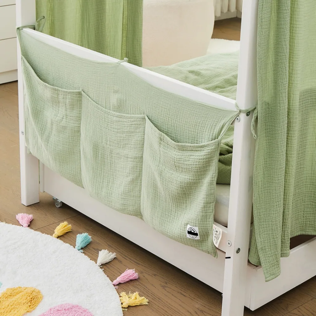 Alavya Home Babybett Betttasche Musselin Bio-Baumwolle - Khaki
