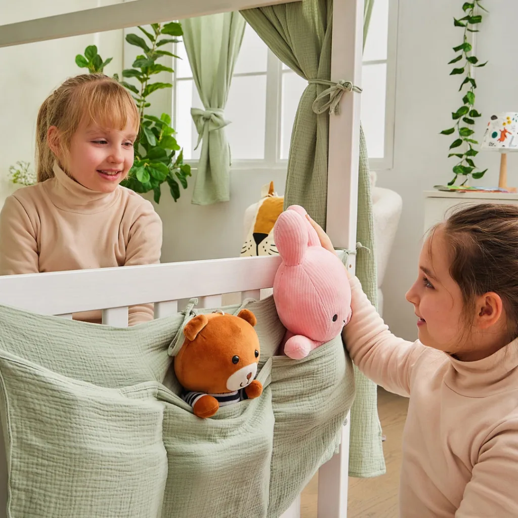 Alavya Home Babybett Betttasche Musselin Bio-Baumwolle - Khaki