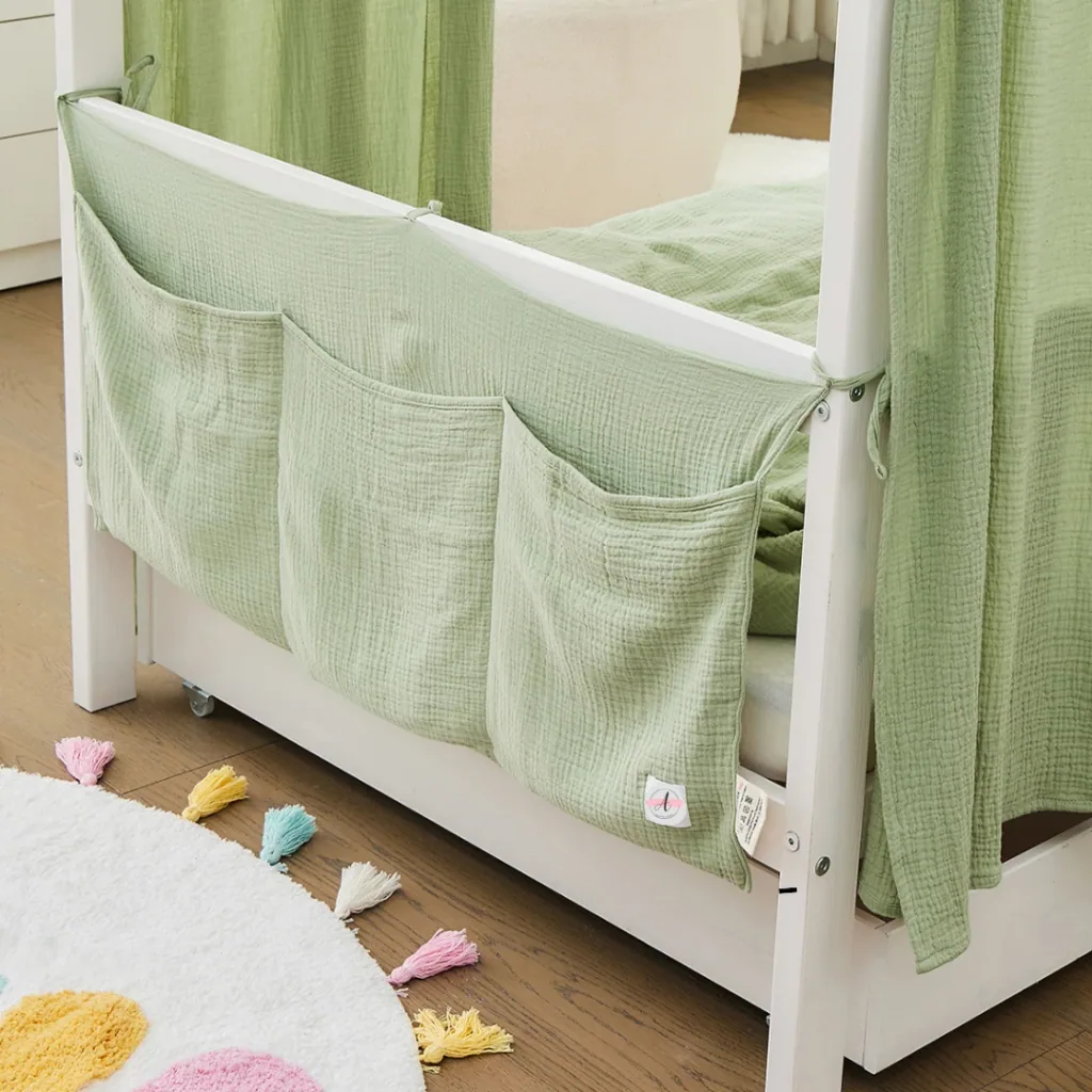 Alavya Home Babybett Betttasche Musselin Bio-Baumwolle - Khaki