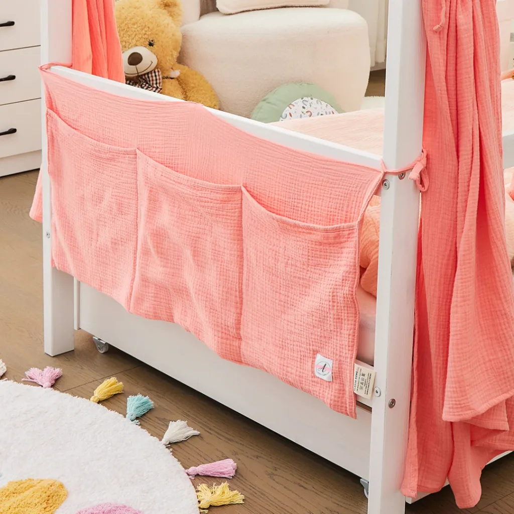 Alavya Home Babybett Betttasche Musselin Bio-Baumwolle - Rosa