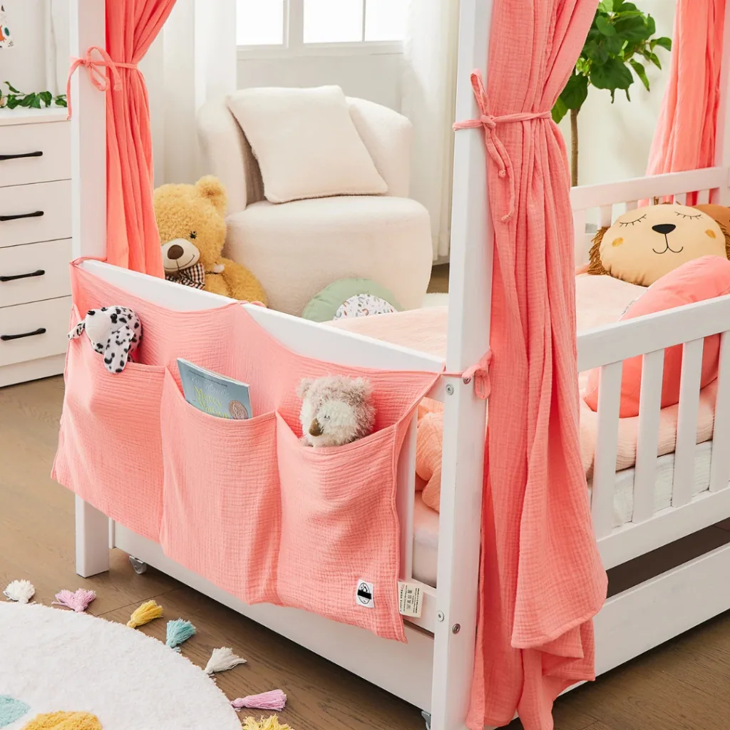 Alavya Home Babybett Betttasche Musselin Bio-Baumwolle - Rosa