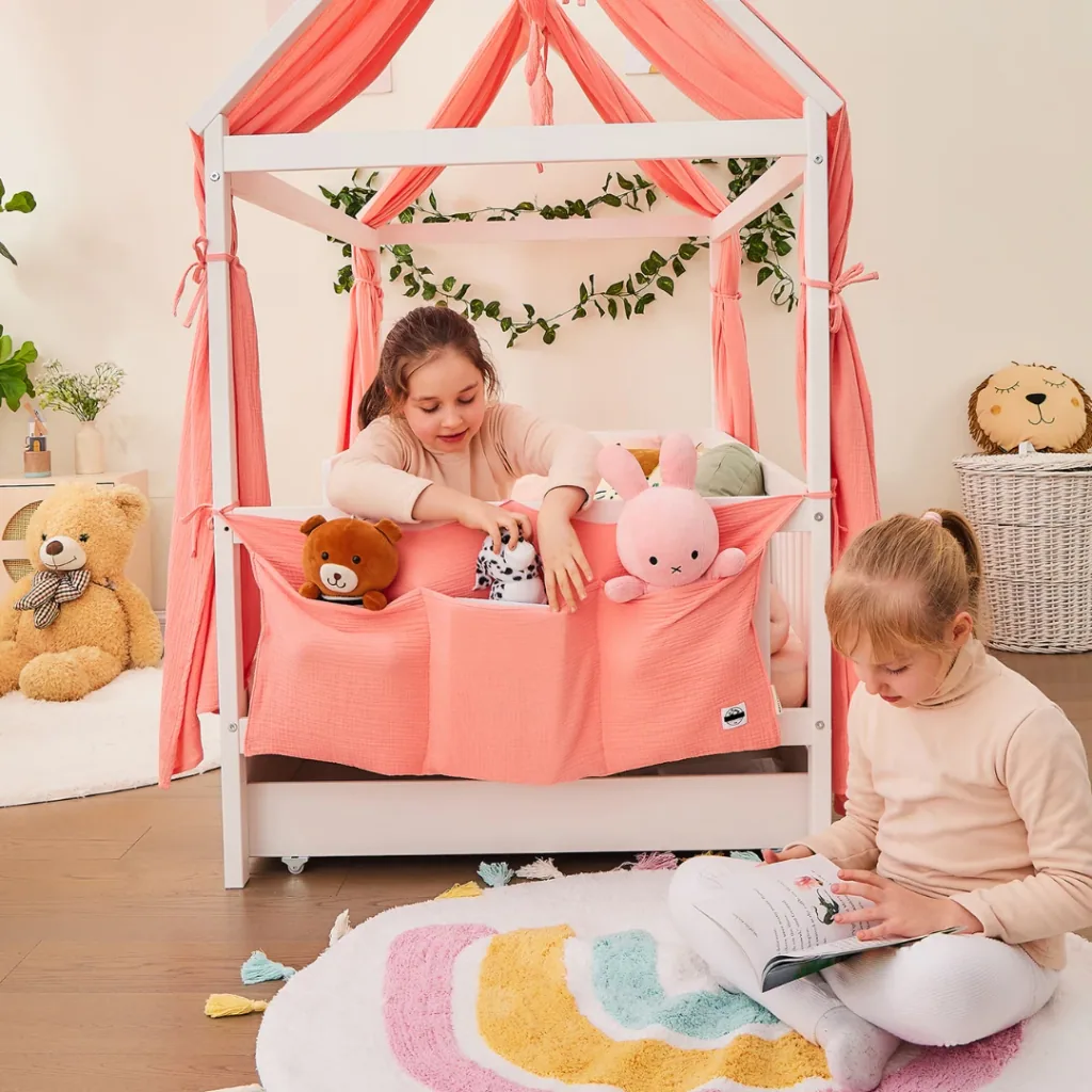 Alavya Home Babybett Betttasche Musselin Bio-Baumwolle - Rosa