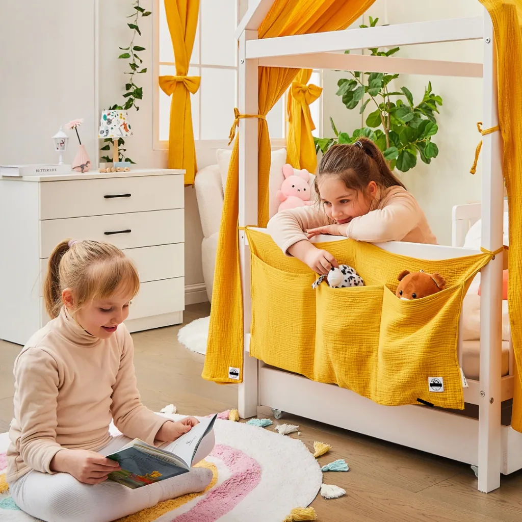 Alavya Home Babybett Betttasche Musselin Bio-Baumwolle - Senfgelb