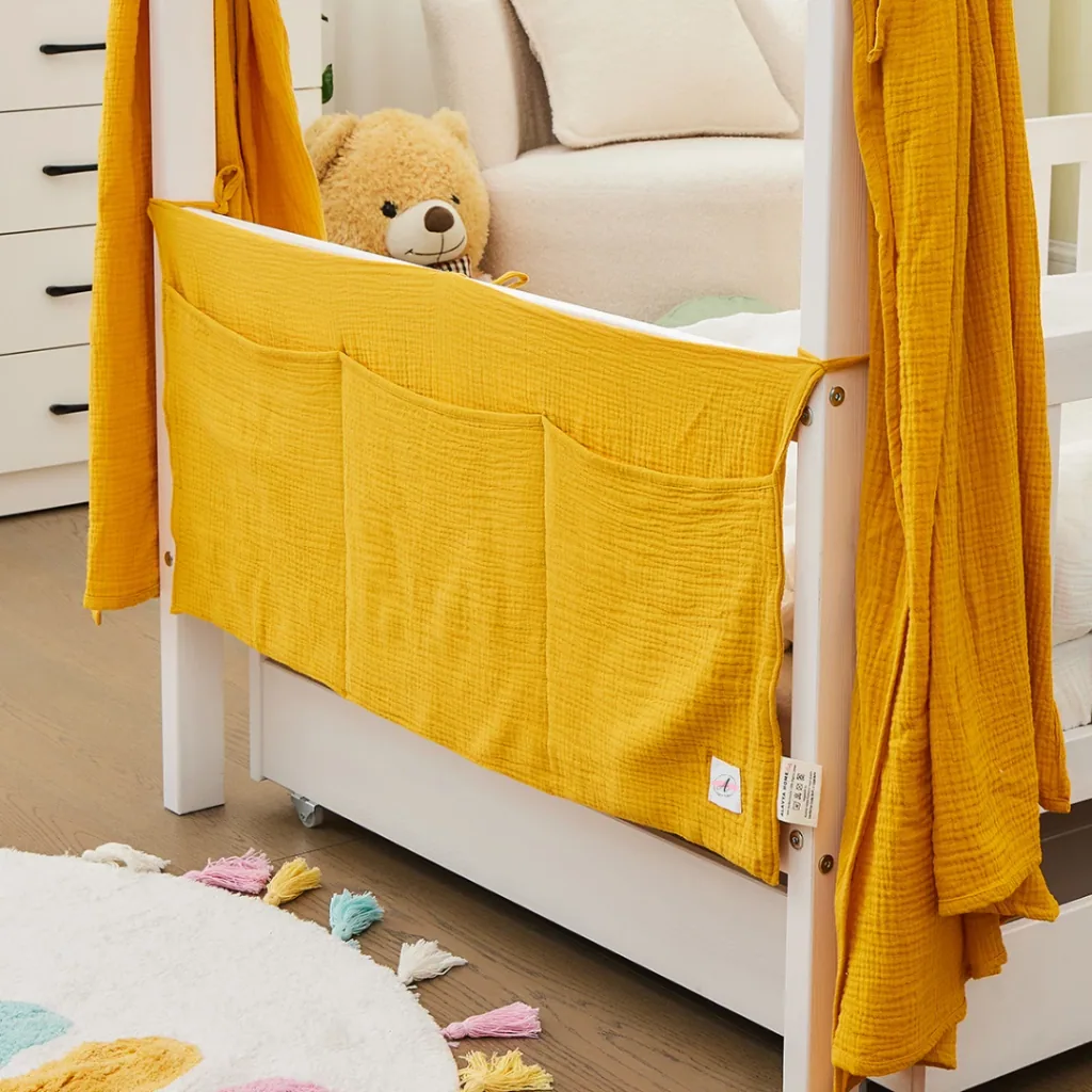 Alavya Home Babybett Betttasche Musselin Bio-Baumwolle - Senfgelb