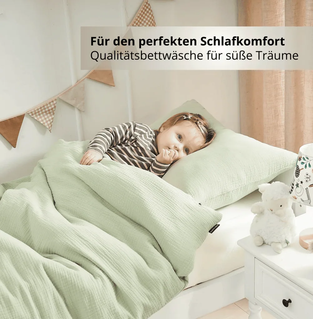 Alavya Home Kinderbettwäsche 135x200 cm Baumwolle - 2er-Set, Khaki