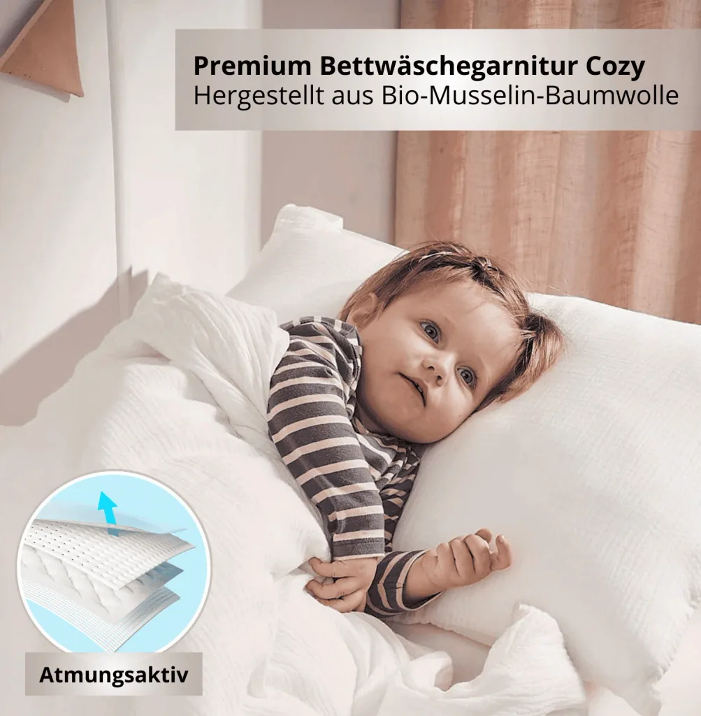 Alavya Home Kinderbettwäsche 135x200 cm Baumwolle - 2er-Set, Weiß