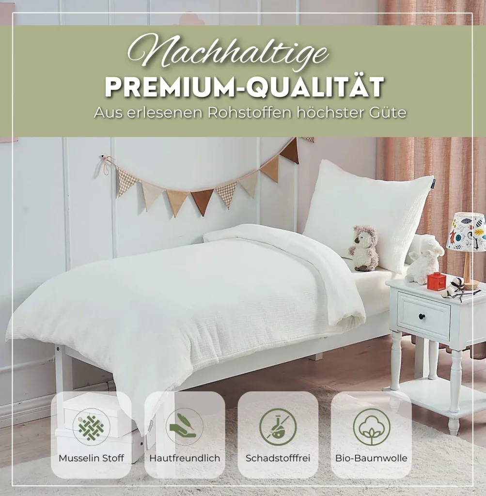 Alavya Home Kinderbettwäsche 135x200 cm Baumwolle - 2er-Set, Weiß