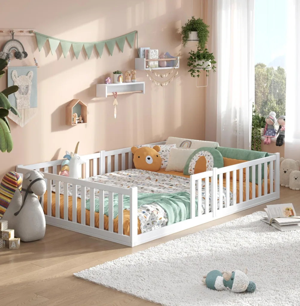 Alavya Home Bodenbett TITAN aus Buche Weiß 140 x 200 cm - FSC 100%