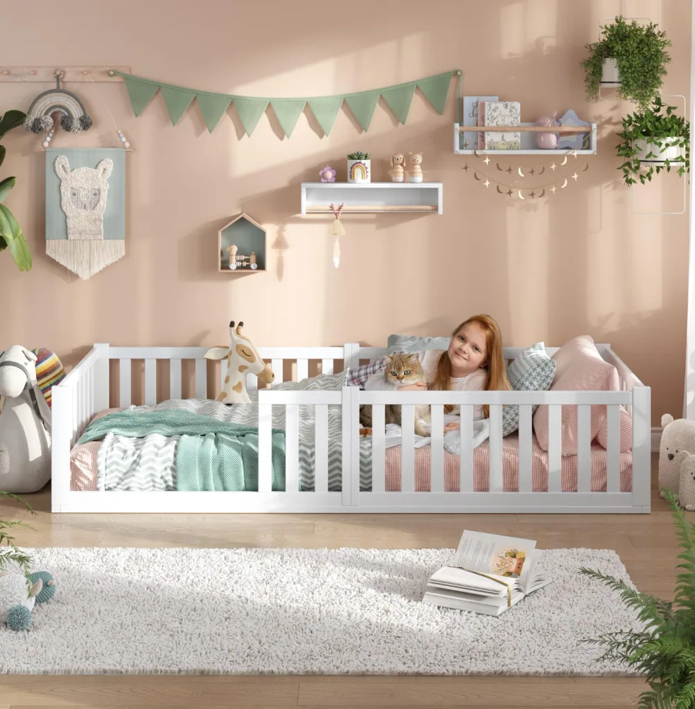 Alavya Home Bodenbett TITAN aus Buche Weiß 140 x 200 cm - FSC 100%