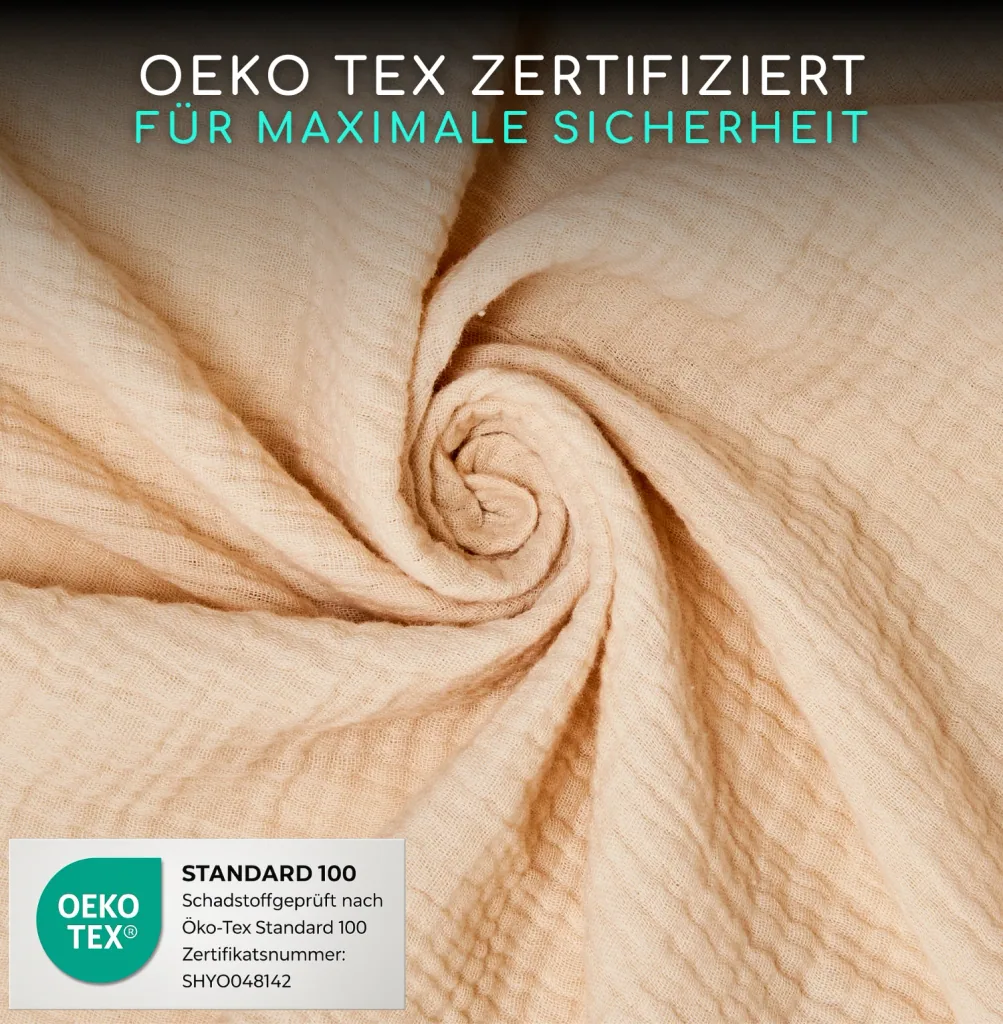 Alavya Home Dekoset aus 100% Bio-Musselin Baumwolle | 125x350cm Beige