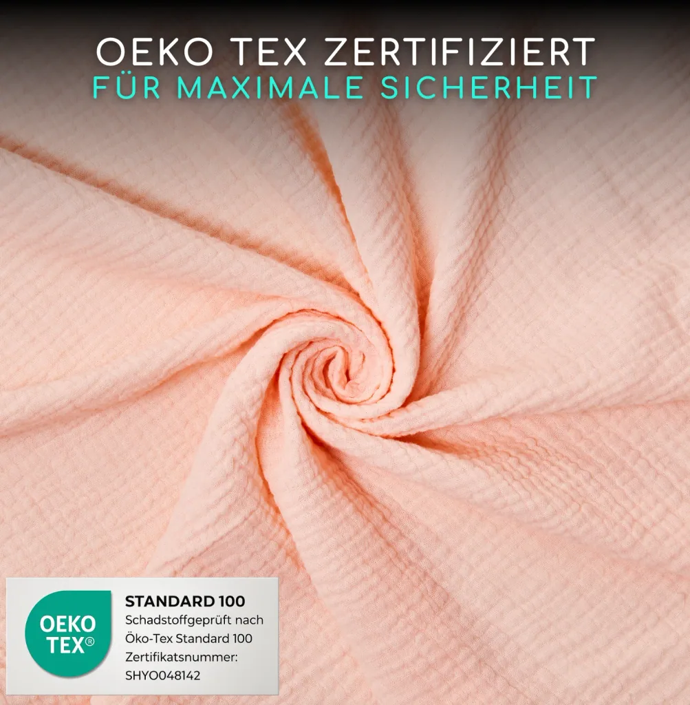 Alavya Home Dekoset aus 100% Bio-Musselin Baumwolle | 125x350cm Hellrosa