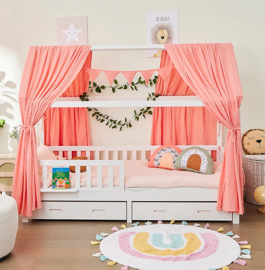 Alavya Home Deko-Set Musselin 125x350 cm Bio-Musselin Baumwolle - Rosa