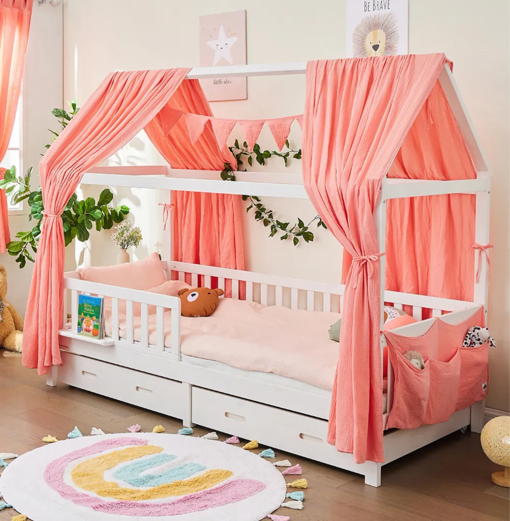 Alavya Home Deko-Set Musselin 125x350 cm Bio-Musselin Baumwolle - Rosa
