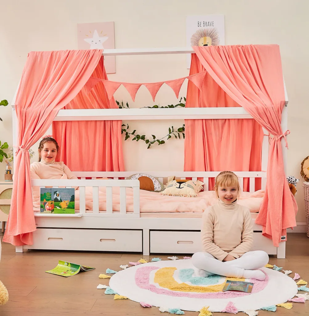 Alavya Home Deko-Set Musselin 125x350 cm Bio-Musselin Baumwolle - Rosa
