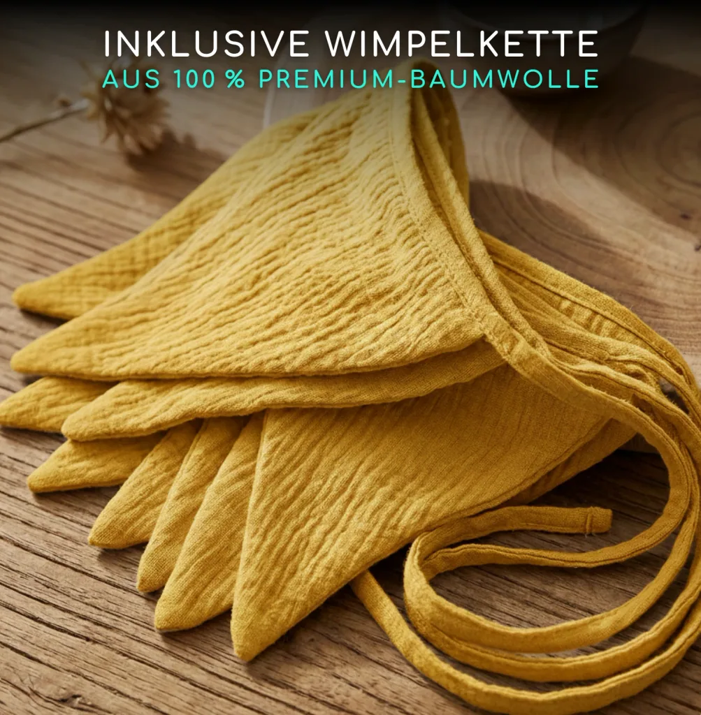 Alavya Home Deko-Set Musselin 125x350 cm Bio-Musselin Baumwolle - Senfgelb