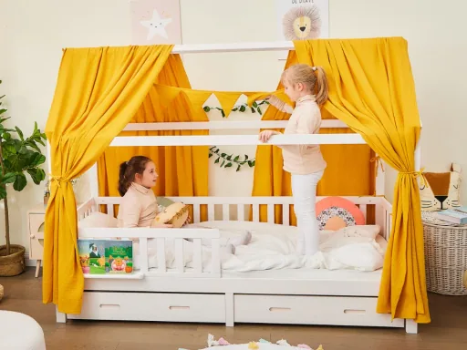 Alavya Home Deko-Set Musselin 125x350 cm Bio-Musselin Baumwolle - Senfgelb