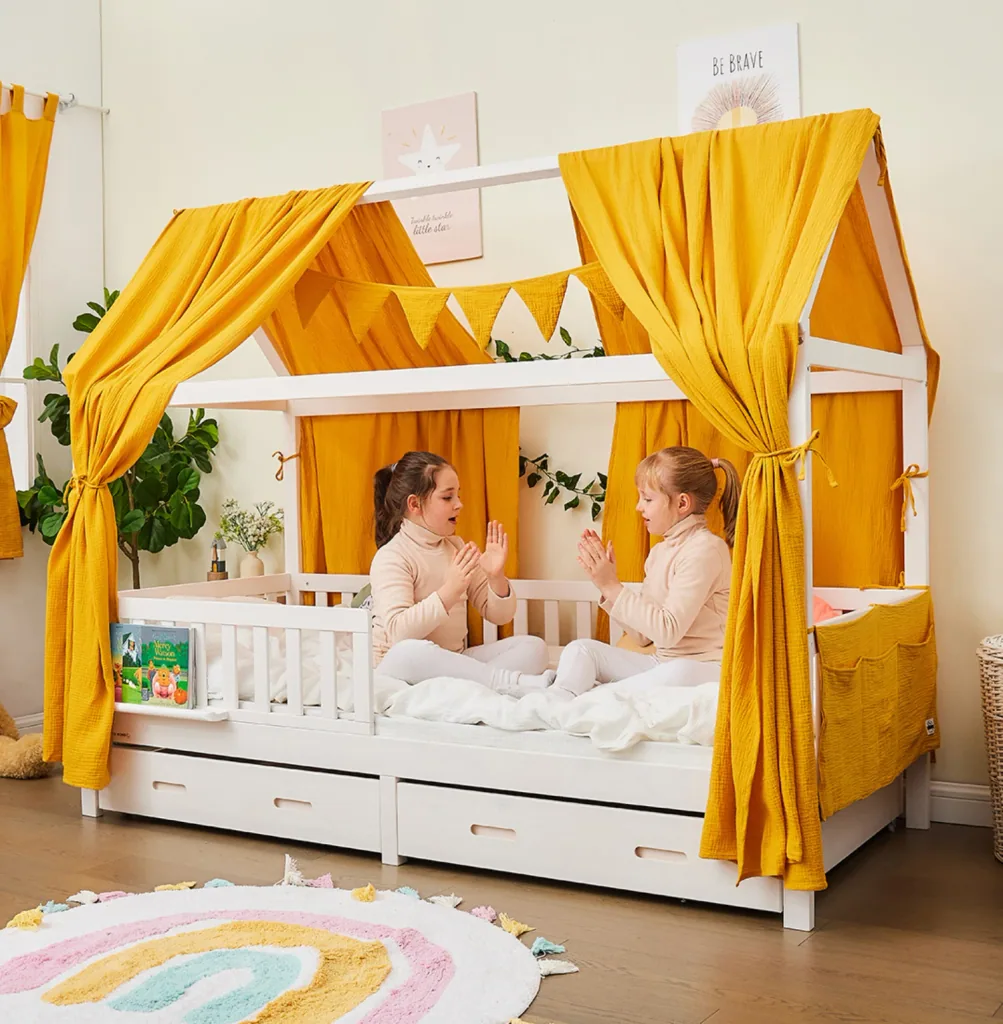 Alavya Home Deko-Set Musselin 125x350 cm Bio-Musselin Baumwolle - Senfgelb