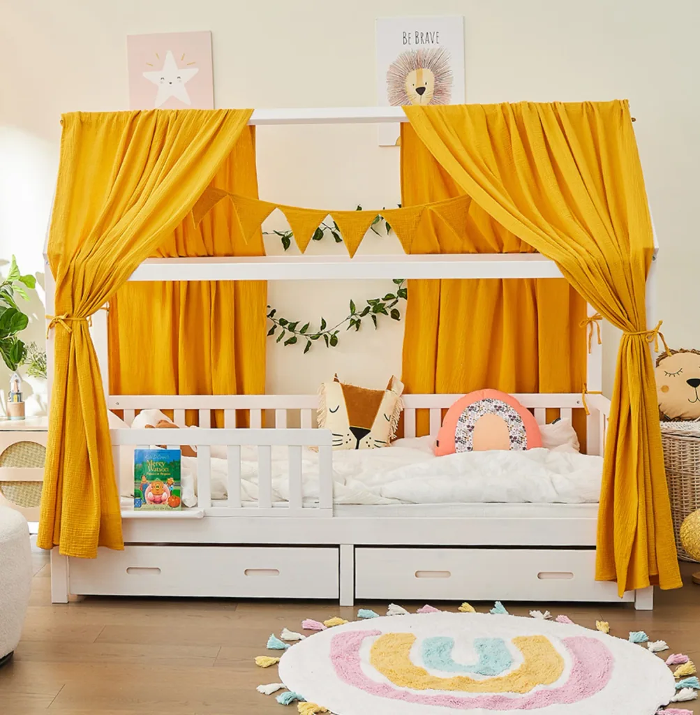 Alavya Home Deko-Set Musselin 125x350 cm Bio-Musselin Baumwolle - Senfgelb