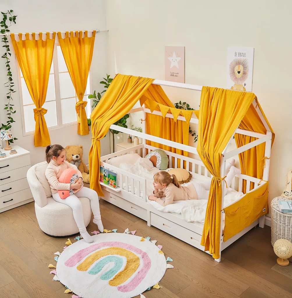 Alavya Home Deko-Set Musselin 125x350 cm Bio-Musselin Baumwolle - Senfgelb