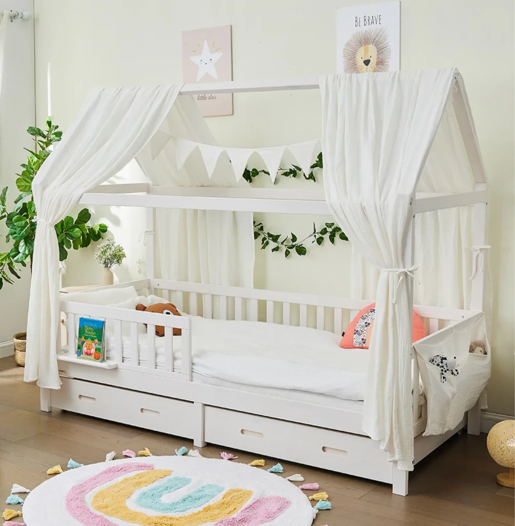 Alavya Home Dekoset aus 100% Bio-Musselin Baumwolle | GOTS zertifiziert | 125x350cm Weiß
