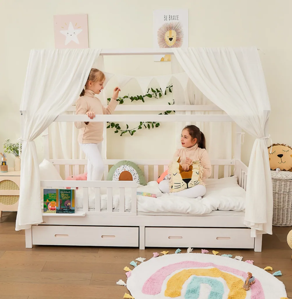 Alavya Home Dekoset aus 100% Bio-Musselin Baumwolle | GOTS zertifiziert | 125x350cm Weiß