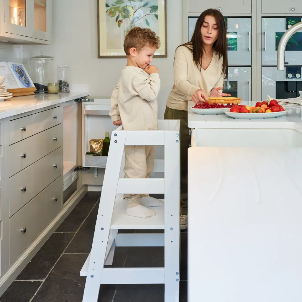Alavya Home Lernturm aus Buchenholz Buche - Weiß