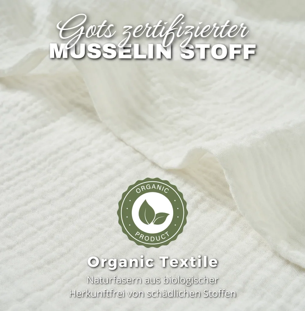 Alavya Home Bademantel Kinder mit Kapuze 60x60 cm Musselin - Weiß
