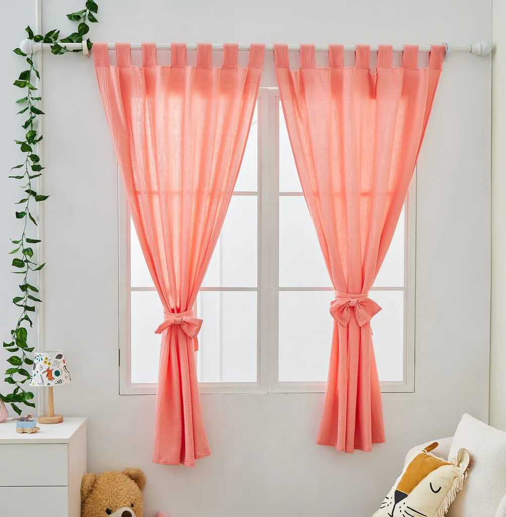 Alavya Home Vorhänge Schlaufen 100x150 cm Baumwolle - 2er-Set, Rosa