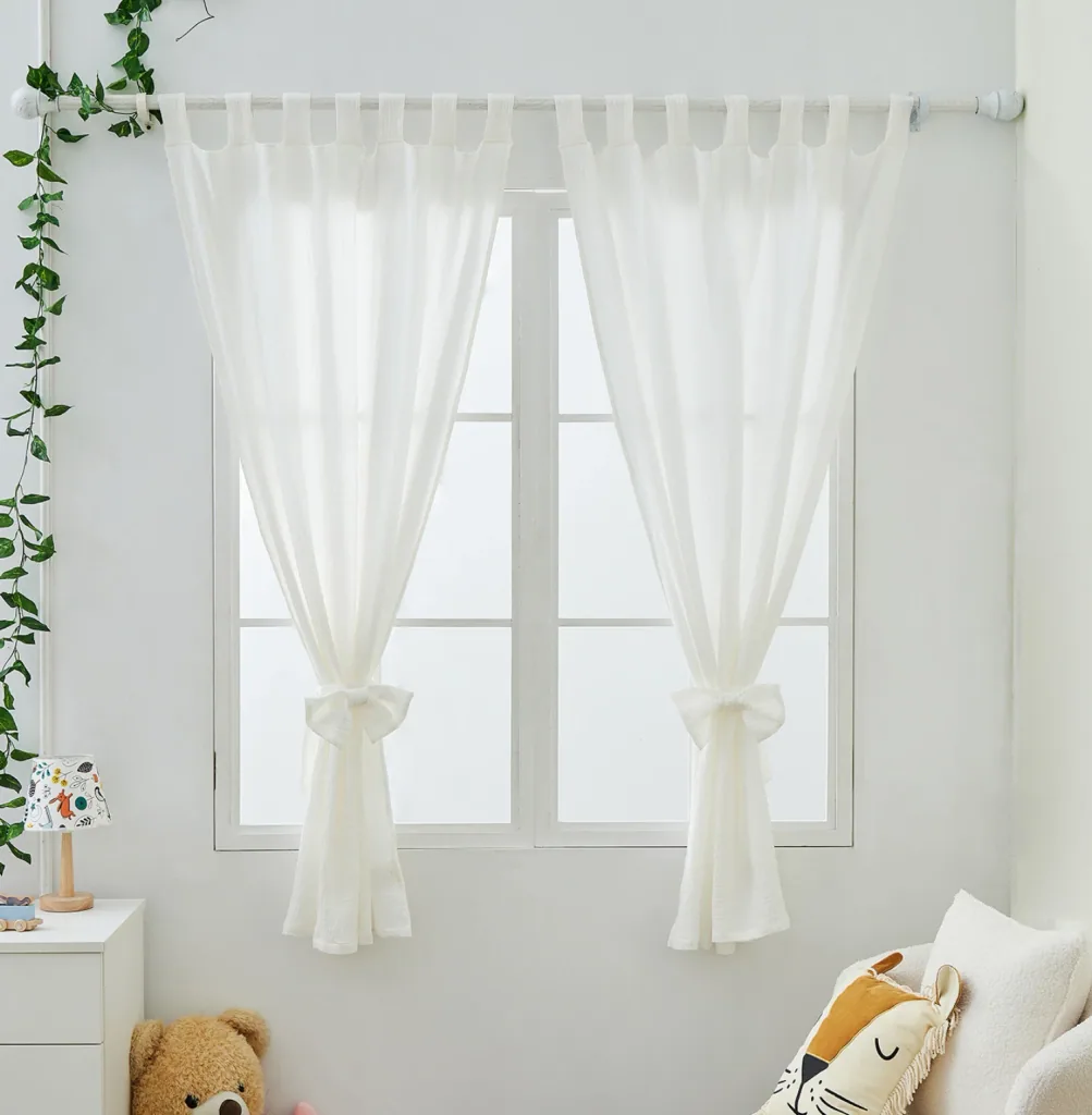 Alavya Home Vorhänge Schlaufen 100x150 cm Baumwolle - 2er-Set, Weiß