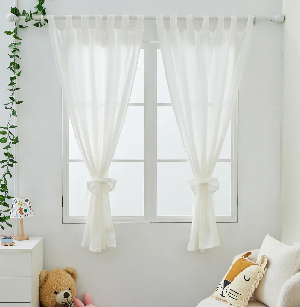 Alavya Home Vorhänge Schlaufen 100x150 cm Baumwolle - 2er-Set, Weiß