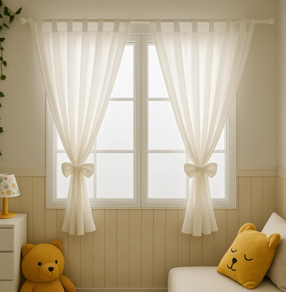 Alavya Home Vorhänge Schlaufen 100x150 cm Baumwolle - 2er-Set, Weiß