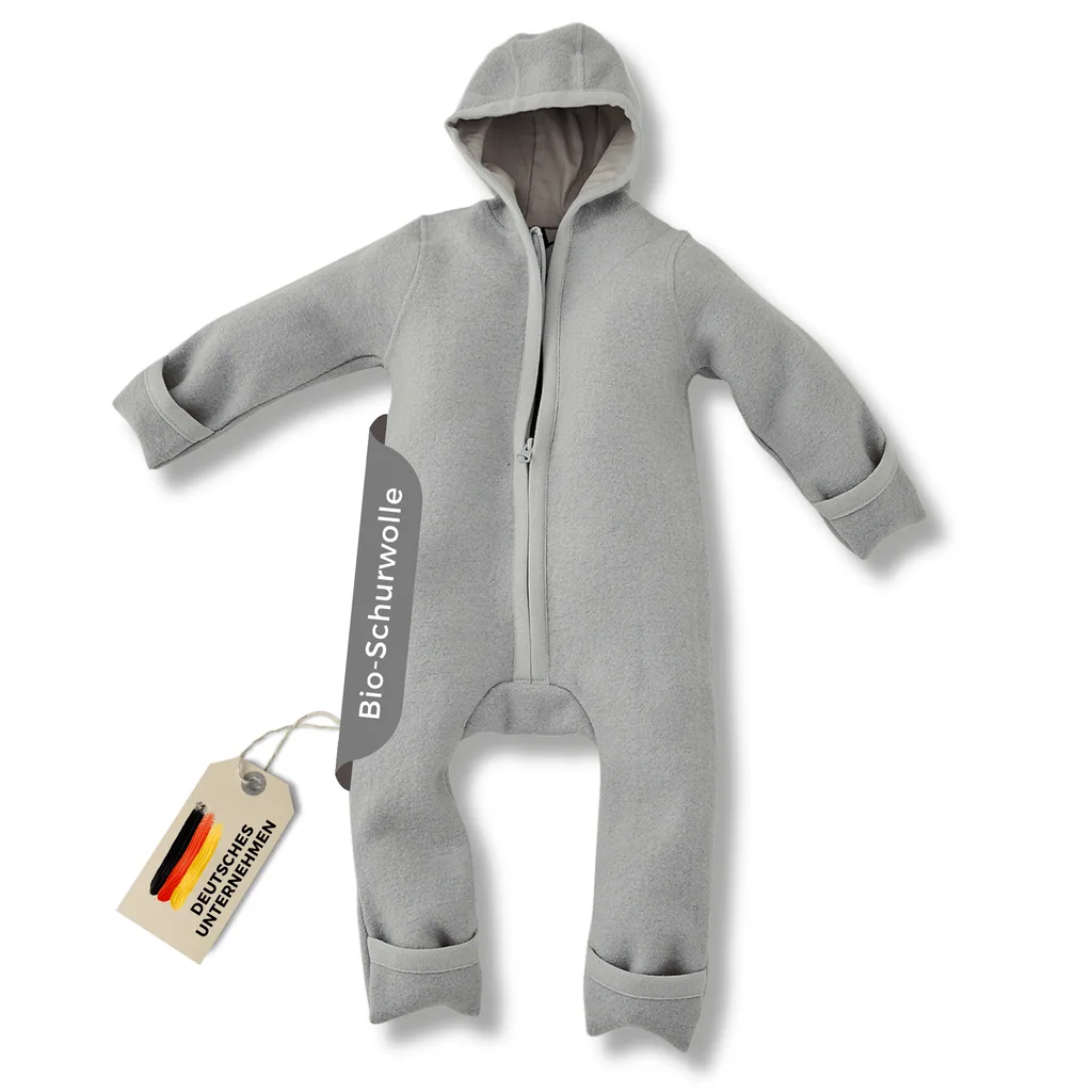 Alavya Home Walkoverall Bio-Schurwolle - Pastel Grau - 62/68