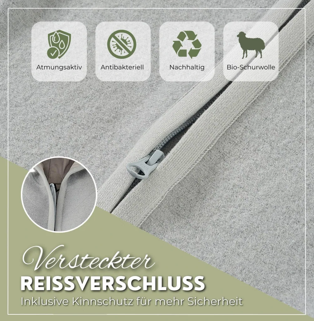 Alavya Home Walkoverall Bio-Schurwolle - Pastel Grau - 74/80