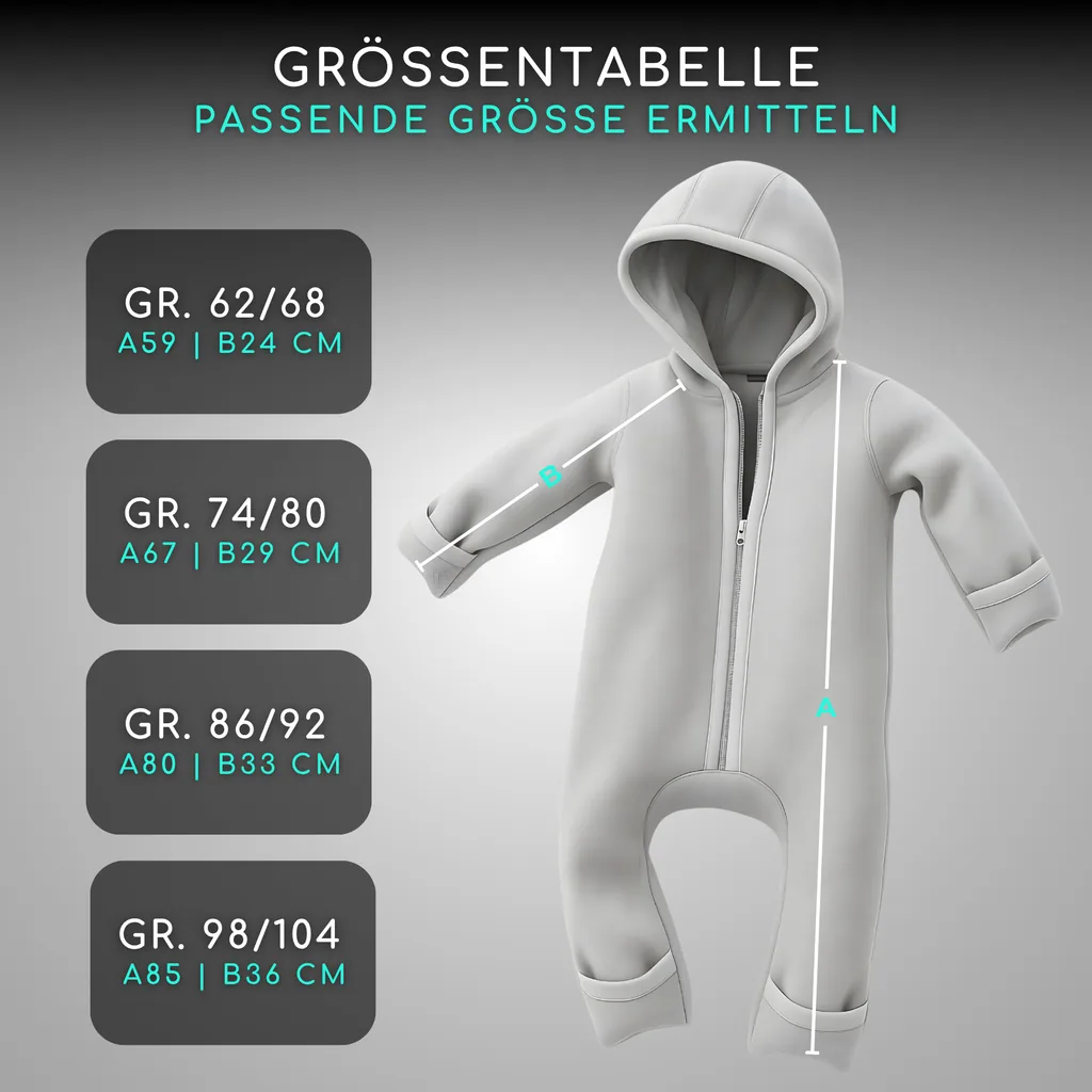 Alavya Home Walkoverall Bio-Schurwolle - Pastel Grau - 74/80