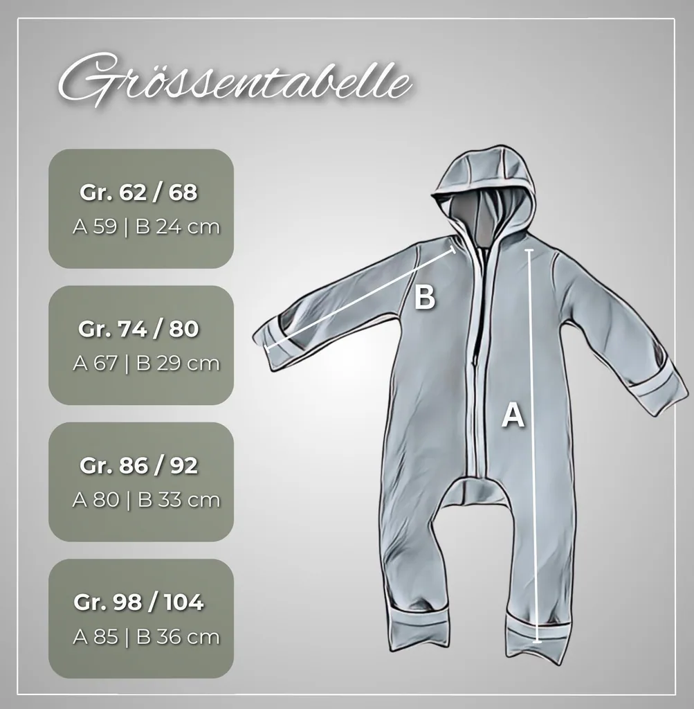 Alavya Home Walkoverall Bio-Schurwolle - Pastel Grau - 74/80