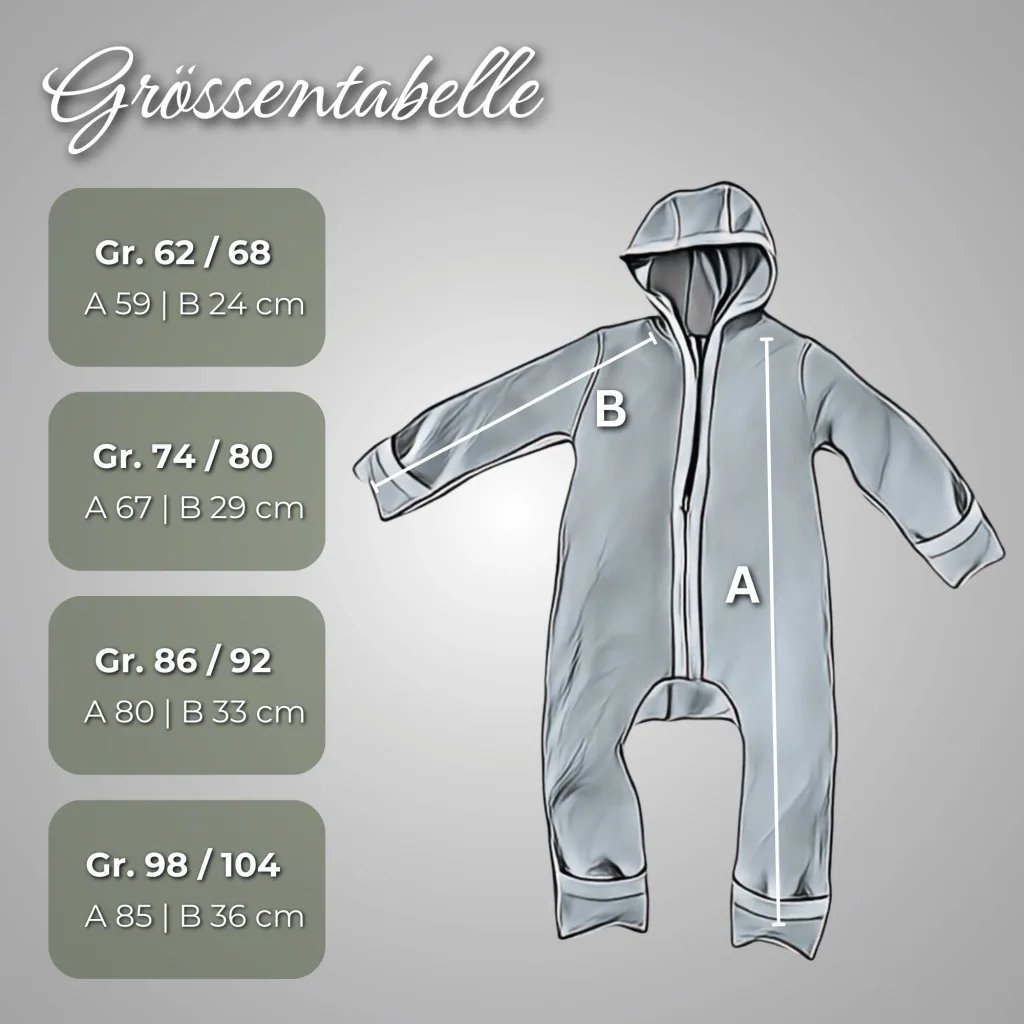 Alavya Home Walkoverall Bio-Schurwolle - Pastel Grau - 74/80