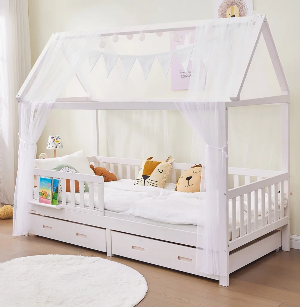 Alavya Home Hausbett Deko-Set 150x350 cm Polyester / Bio-Baumwolle - 2er-Set, Weiß