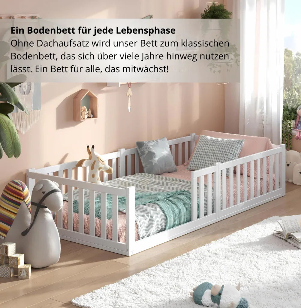 Alavya Home Bodenbett DREAM 80x160 cm Buche - Khaki