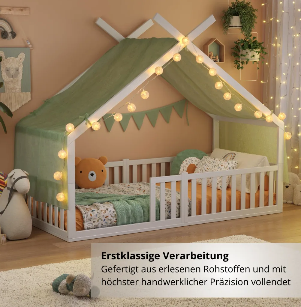 Alavya Home Bodenbett DREAM 80x160 cm Buche - Khaki