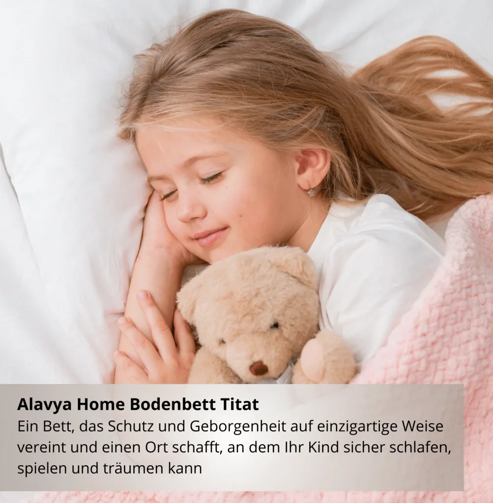Alavya Home Bodenbett DREAM Komplett-Set 80x160 cm Buche - Weiß