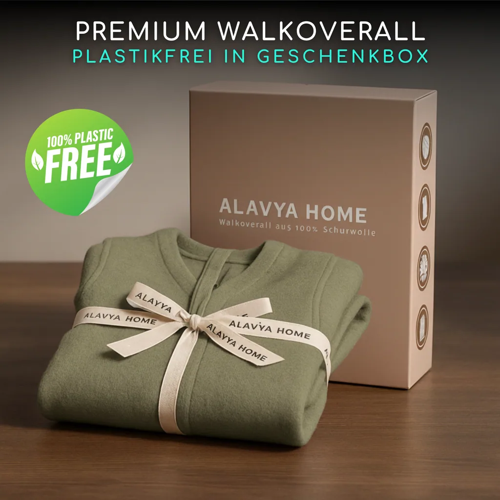 Alavya Home Walkoverall Bio-Schurwolle - Khaki und Grau - 2er Set 62/68