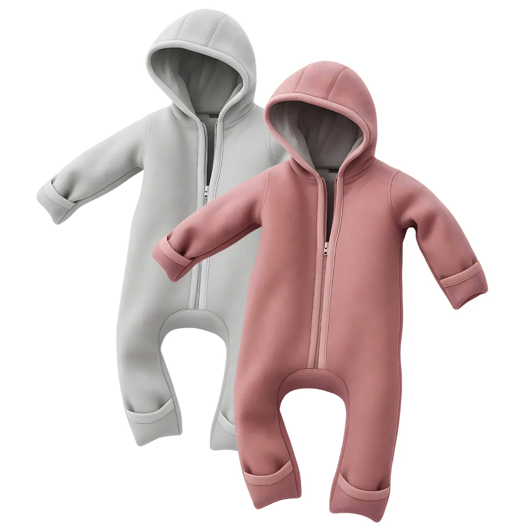 Alavya Home Walkoverall Bio-Schurwolle - Rosa + Grau - 2er Set 62/68